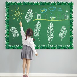 Leezead Tropical Leaves Bulletin Board Border, 65Ft Jungle Leaves Border Greenery Plant Tropical Leaves Rolled Border Trim for School Classroom Bulletin Board Chalkboard Whiteboard Wall Decor