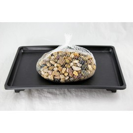 1 Rectangular Black Plastic Humidity/Drip Tray for Bonsai Tree and House Indoor Plants + Rock 10.5"x 7"x 1" (B-7+R)