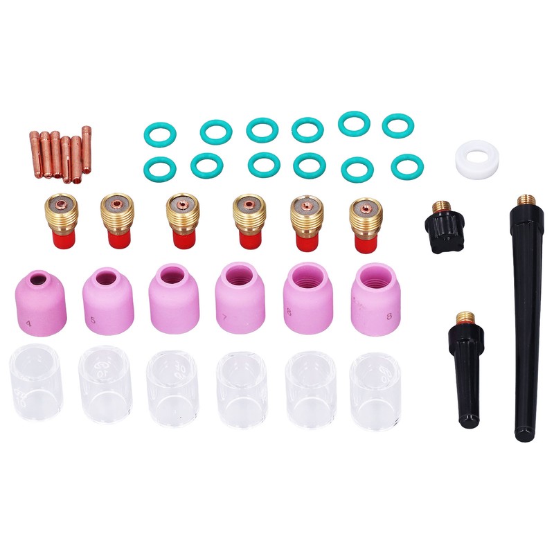 40Pcs TIG Welding Torch Accessories Kit Collet Alumina Nozzle Gas