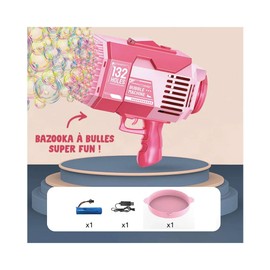 Bazooka Bubble® Red Bubble Machine Automatic Rocket Toy with 69 Holes Outdoor Game for Children and Adults 100% Fun Water Game Summer OriginalCup®