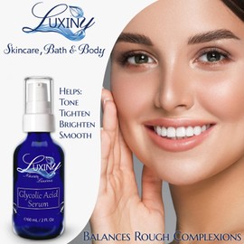 Luxiny Glycolic Acid Serum, an Anti Aging Serum and Facial Exfoliator to Help Even Skin Tone & Reduce Wrinkles, a Vegan Skin Care Facial Serum with Soothing Aloe - For All Skin Types, 2 oz.