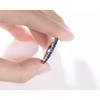 Ainuoshi 1.4mm Blue CZ Diamond Eternity Ring, Sterling Silver Slim