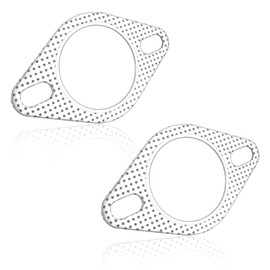 2PCS 2" Car Exhaust Gasket with 2-Bolt,Replaces OEM#120-06310-0002 Exhaust Manifold Gasket,Exhaust Flange Gasket Car Accessories Made of High Temp Gasket Material (2 lnch)
