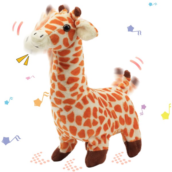 Hopearl Walking Giraffe Interactive Electronic Pet Plush Jirafa Toy with
