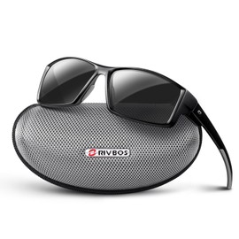 RIVBOS Polarized Mens Sunglasses Fashion UV Protection Sports Driving Baseball Golf Fishing RB861-Black&Grey