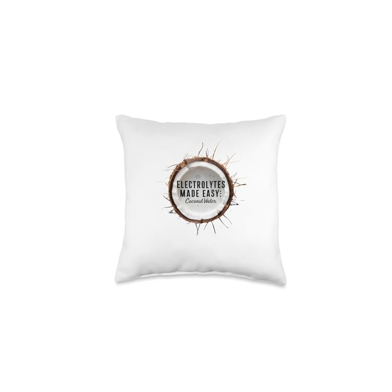 Electrolytes Made Easy Coconut Waters Print Throw Pillow