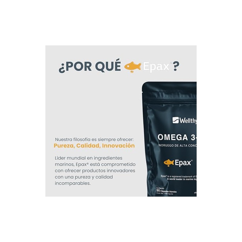 Wellthy Omega 3, 9, 11 Epax® 90 Cápsulas. El aceite