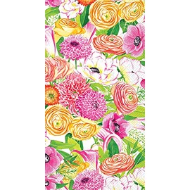 IHR Ideal Home Range Dinner Napkins Disposable 3-Ply Paper Hand Towels, 8.5" x 4.5", Garden Bouquet, 16-Count