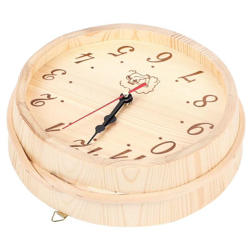 Sauna Wall Clock, Wooden Wall Clock 9 inch Sauna Timer