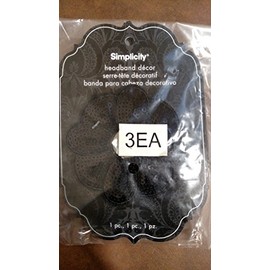 Simplicity Headband Decor Flower Sequin Black