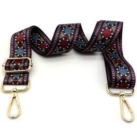 Adjustable Shoulder Strap for Bags Blue and Red, Bag Straps for Changing, Bag Strap Wide, Shoulder Strap Bag 80-130 cm for Women's Shoulder Bags, Modern Handbag Accessories, 3.8 cm, 02