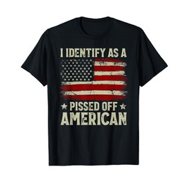 Vintage American Flag I Identify As A Pissed Off American T-Shirt