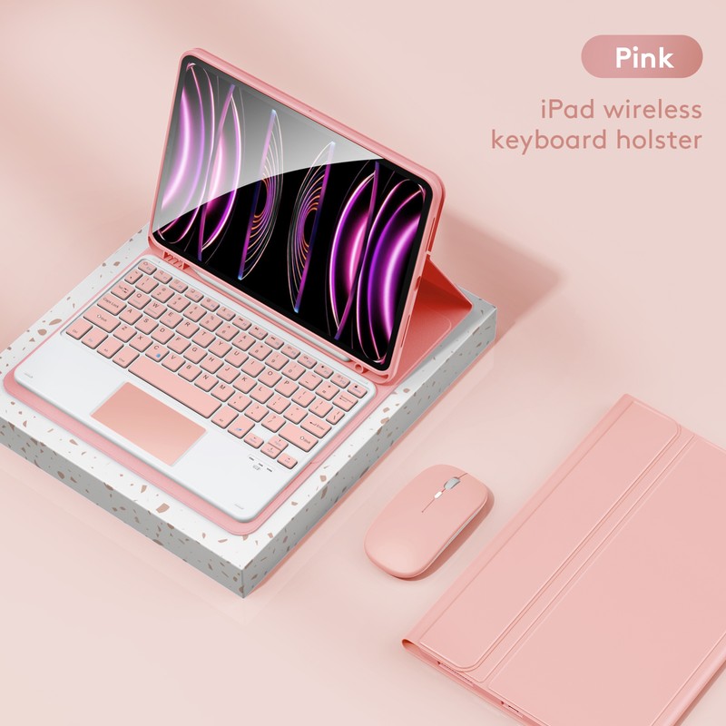 Wireless BT Keyboard USB Keypad with PU Leather Protecting Case