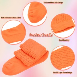 Gvhntk Slouch Socks Women 80s 90s Scrunch Socks Extra Long Slouchy Socks Knee High Socks (Orange)