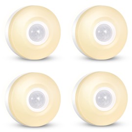 CREWEEL Night Light, Plug in LED Nightlight, 200Lumens Bright Plug-in Motion Sensor Light Indoor, Energy Efficient, Soft Warm Lighting for Home(Warm White 4Pack)