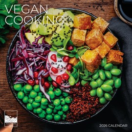 2026 Vegan Wall Calendar | 12" x 24" Open | Nature Photography Thick & Sturdy Paper for Organizing & Planning | Office Kitchen Decor or Gift | Pacific Waters Press (Vegan Cooking)