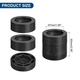 sourcing map Round Furniture Risers 4 Set, Height 2.36" Adjustable Bed Lifts Risers for Bed Frame, Table, Desk, Couch Leg, Chair Risers, Supports 1300 Lbs, Black