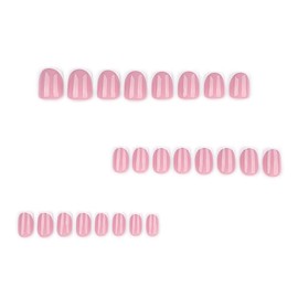French Tip Press on Nails Short Square Fake Nails White Edge False Nails with Designs Glossy Pink Glue on Nails Cute Acrylic Nails Full Cover Summer Stick on Nails Artificial Nails for Women Girls