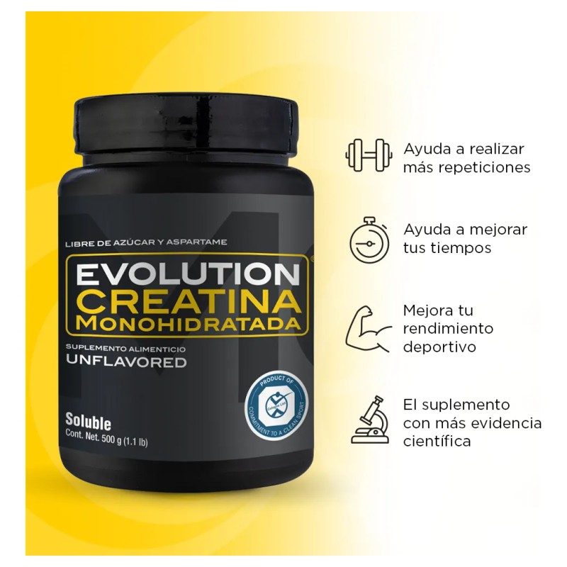 Suplemento en polvo Evolution Nutraceutical Creatina monohidratada x 500g