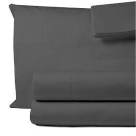 Decfair Egyptian Cotton King Sheet Set 1000 TC Luxury Hotel Soft and Smooth Dark Grey King Size Bed Sheets Set Sateen Weave Extra Long Staple Cotton 16" Deep Pocket Bedding - Dark Grey, 4 Piece