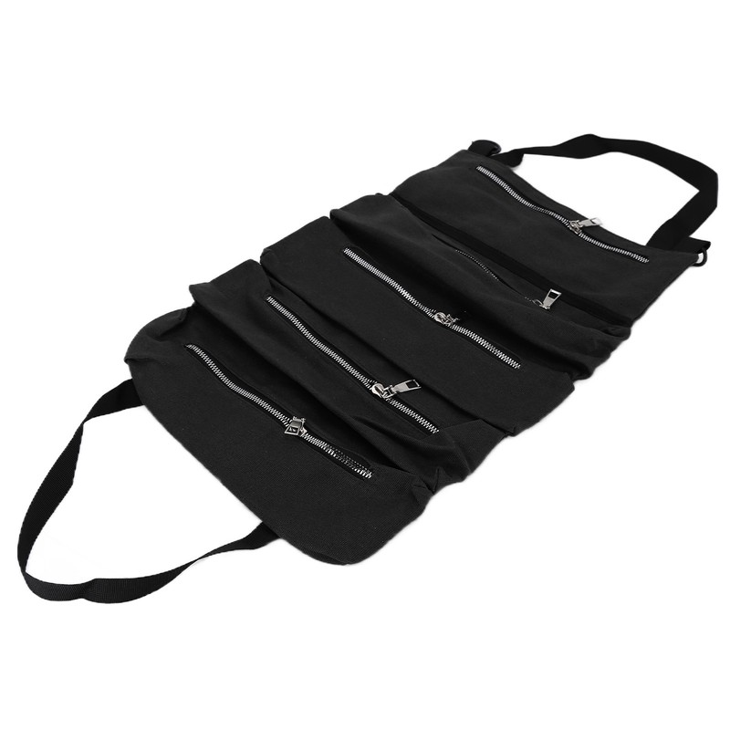 Tool Storage Bag Canvas Foldable Zipper Design Lightweight and Durable