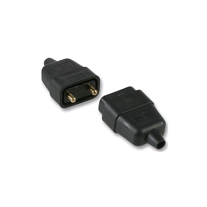 2 Pin In-line Impact Resistant Connector, Black - GVC