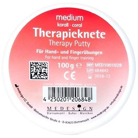 medesign Therapie Knete korallrot medium, 1er Pack (1 x 100 g)