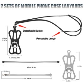 DKDDSSS Phone Lanyard Neck Strap, Crossbody Phone Lanyard, Universal Cell Phone Lanyards, with Detachable Neckstrap, for Smartphone 4-6.5 inch