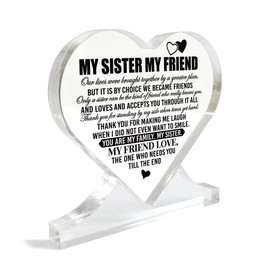 To My Sister Gifts, Acrylic Heart Sign, Acrylic Heart Decor Sign, MY Sister MY Friend, Sister Birthday Holiday Gifts, Acrylic Heart Gift, Best Sister Ever Gifts, Gifts for Mother's Day Christmas