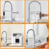 Bowoshen grifo de cocina Llave Monomando Fregadero extensible color plata
