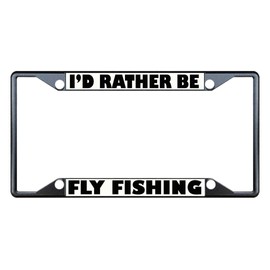 Fastasticdeals I'd Rather Be Fly Fishing License Plate Frame Tag Holder Cover