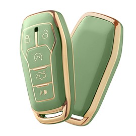 ELOHEI Soft TPU Car Key Fob Case Cover for Ford,Compatible with Ford F150 Explorer 2013-2016 Ford Fusion 2015-2017 Ford Mustang Edge Lincoln MKZ MKC MKX 5 buttons Smart Key