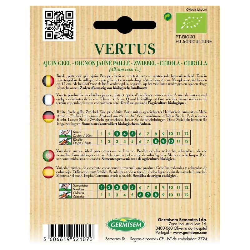 Germisem Vertus ECBIO1002 Onion