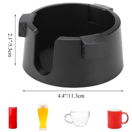 Mezchi 2 Pack Anti Spill Cup Holder, Adhesive Desk Cup Holder, Adjustable Plastic Drink Holder for Desk, Non Tipping Coaster Cup Holder for Office, Home, Desktop, Table, Black