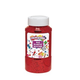 Colorations® Extra-Safe Plastic Red Glitter, 1 lb, Easy Dispensing Shaker Jar, Great for Arts & Crafts, Decorating, Slime, Holiday Party, Weddings, Scrapbooking, Non Toxic Glitter