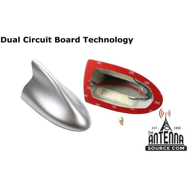 TheAntennaSource Functional AM/FM SILVER Shark Fin Antenna - FITS: 2005-2008