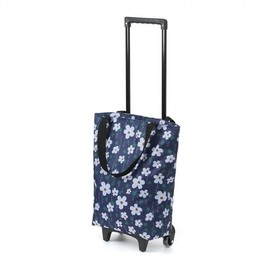 Goraesil Foldable Hand Cart Shopping Cart (Flower Pattern)