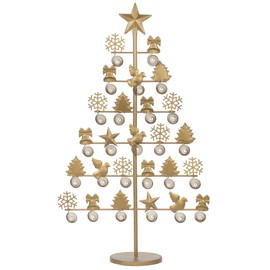 Red Co. 27.5" Tall Decorative Christmas Tree Card & Photo Holder Tabletop Display Rack Ornament in Gold Finish