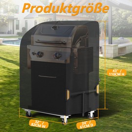 EVRBUL Weatherproof Gas Grill Cover 420D Grill Cover Fit for Nexgrill Weber Char-Broil and Other 2-Burner Gas Grills with Folding Side Shelf 82 x 61 x 110 cm