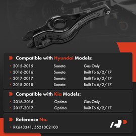 A-Premium Rear Left Lower Control Arm, with Bushing, Compatible with Hyundai Sonata 2015-2018 & Kia Optima 2016-2017