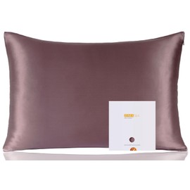 ZIMASILK 100% Mulberry Silk Pillowcase for Hair and Skin Health, Soft & Smooth, Both Sides Premium Grade 6A Silk, 600 Thread Count, with Hidden Zipper, 1pc (Standard 50x75 cm, Grey Purple)