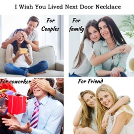 LINY Best Friend Friendship Gifts for Women I Wish You Lived Next Door Gifts Going Away Gifts for Friends Moving Gift (I Wish You Lived Next Door Neck)