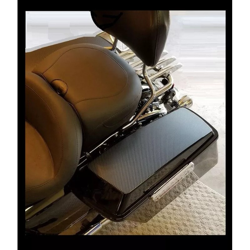 Black carbon hard bag lid covers Fits 2014-2023 Harley-Davidso
