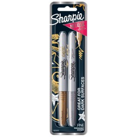 Sharpie Metallic Fine Point Permanent Marker, Assorted Colors, 2-Pack - 1829202