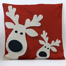 Petite Lili - Funda de cojín Decorativa navideña con diseño navideño para Cama o sofá de 45,7 x 45,7 cm, decoración navideña, Rojo (Red Deer), 18x18