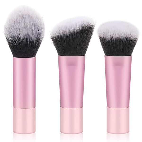 Foundation Contour Powder Brush Set, 3PCS Premium Travel Kabuki Makeup