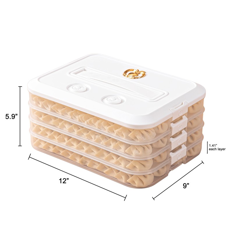 LOEZ 4-Layer Food Storage Container, Stackable Snack Container with Lid,