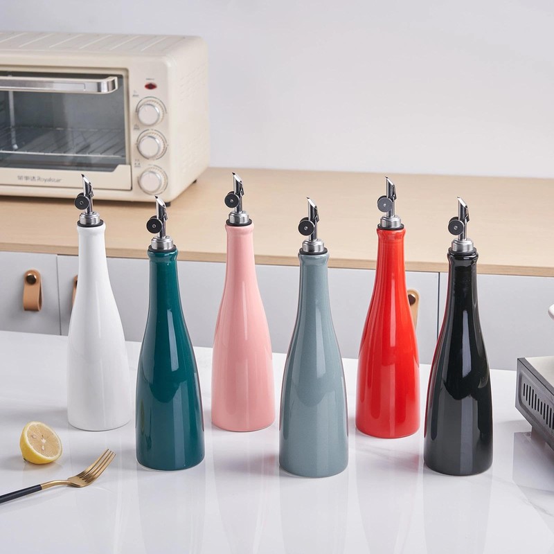 YOLIFE Olive Oil Dispenser Bottle, 17oz Ceramic Oil Dispenser for
