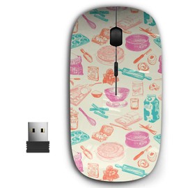 KAWAMOUSE 2.4G Ergonomic Portable USB Wireless Mouse for PC, Laptop, Computer, Notebook with Nano Receiver (Vintage Cook)