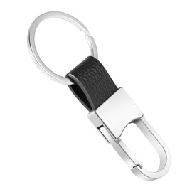 kailund Car Key Ring, Carabiner, Smart Keychain, Bicycle, Keychain, Stylish, Adult, Leather Key Chain, Fall Prevention, Easy Installation, Includes Key Ring, Unisex, Black, Black